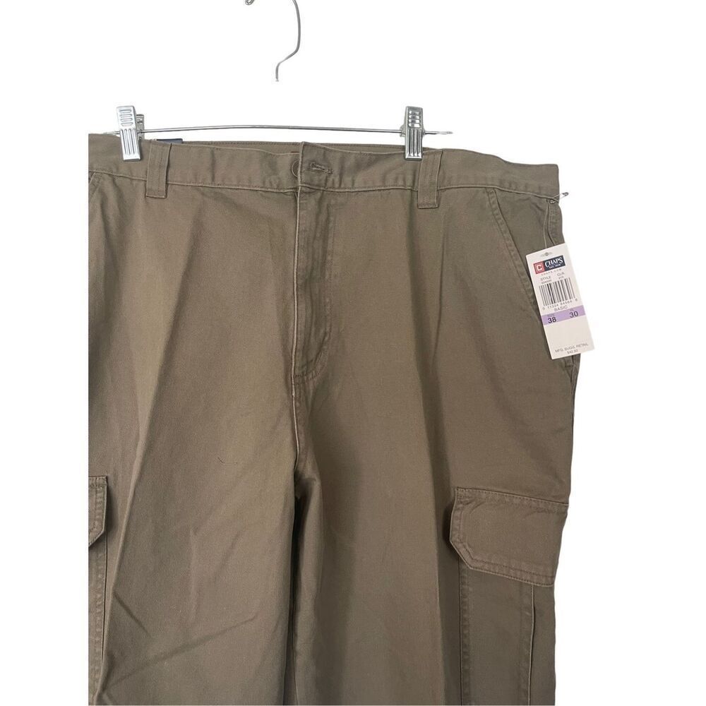 Chaps Men's Straight Leg Cargo Brown Pants Size 38/30 - Picture 5 of 10
